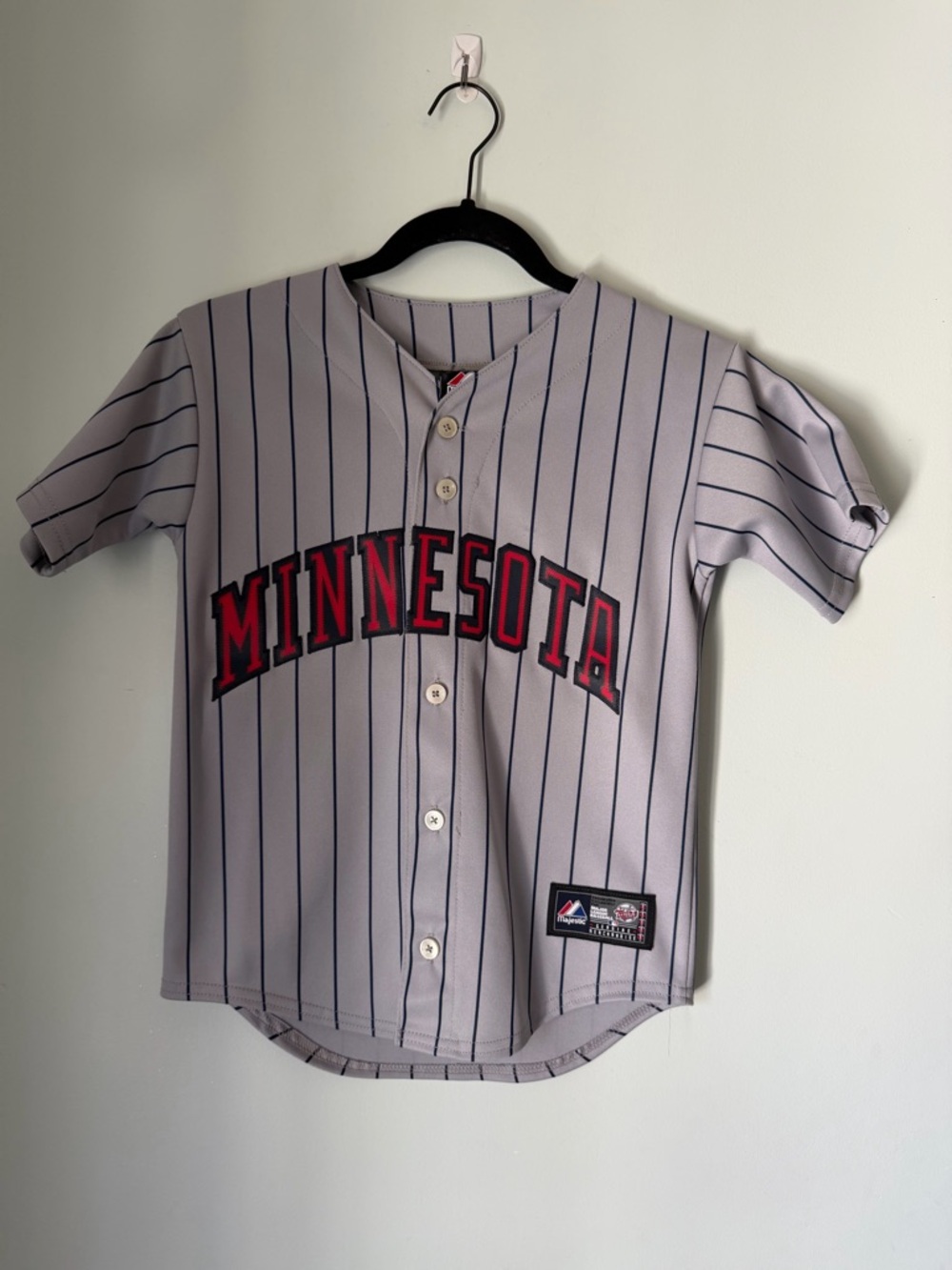 Minnesota Twins Youth Jersey Majestic MLB Pinstripe Baseball Shirt Size S